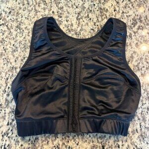 Enell NL100 Front Zip Sports Bra Black High Impact Size 0